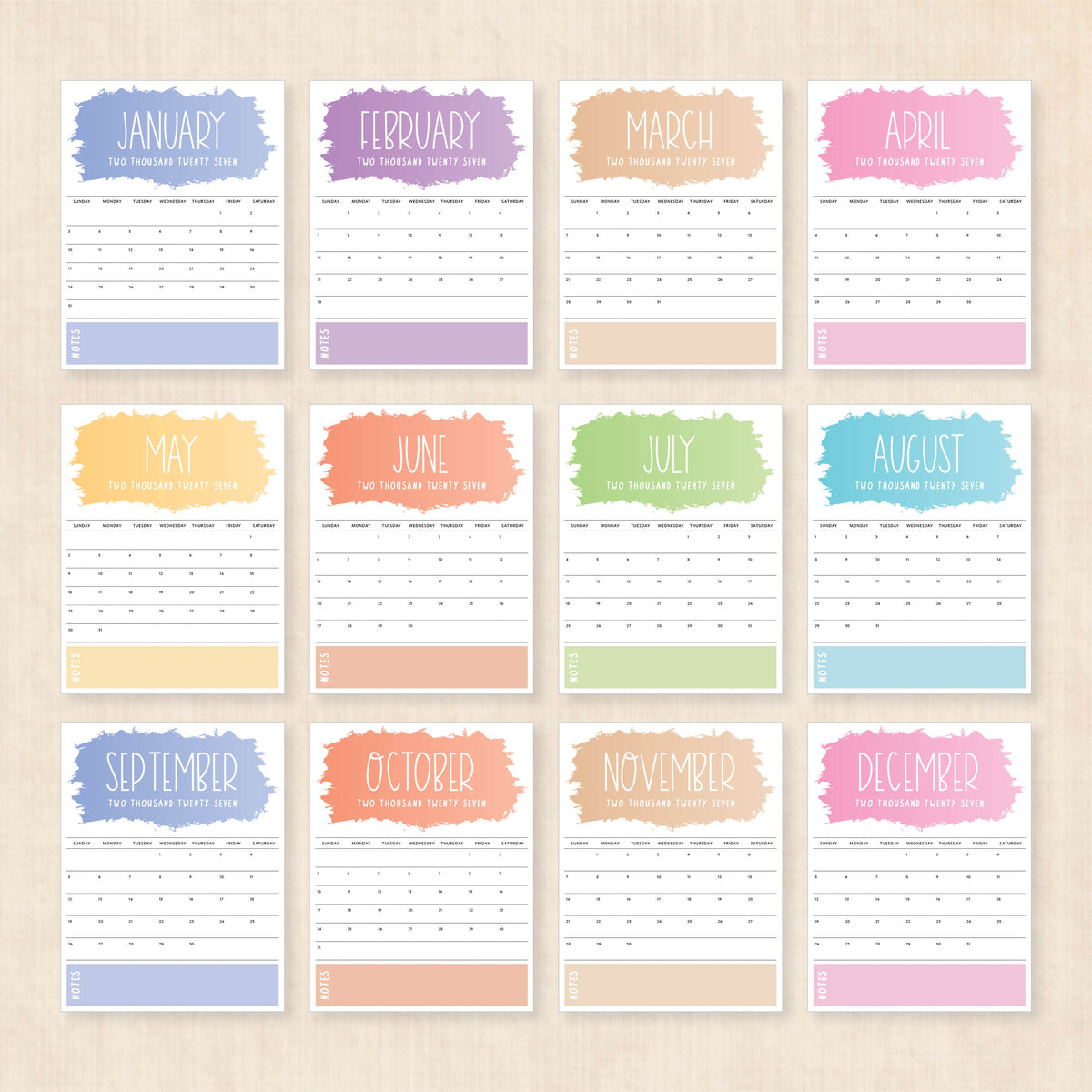 2027 calendar