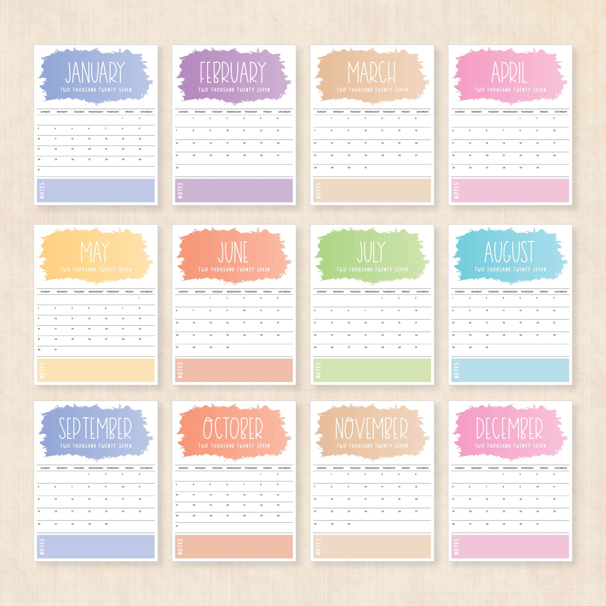 2027 calendar