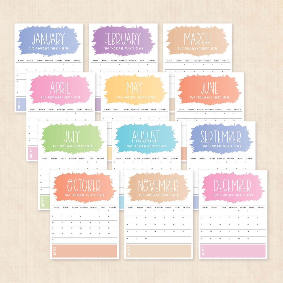 2027 calendar