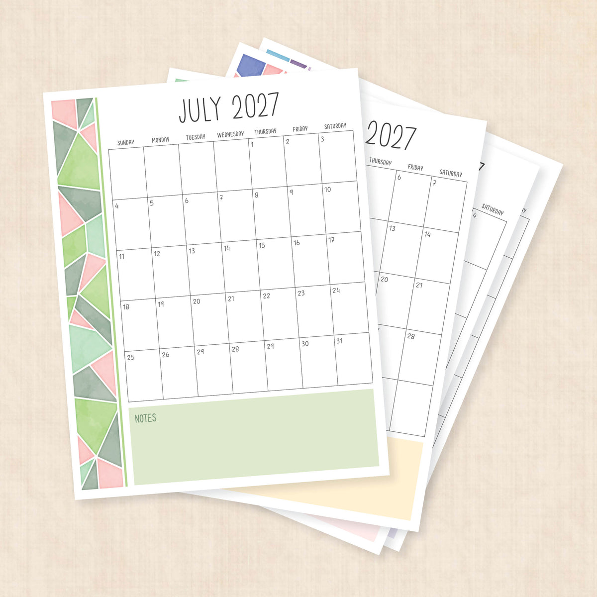 printable 2027 calendar