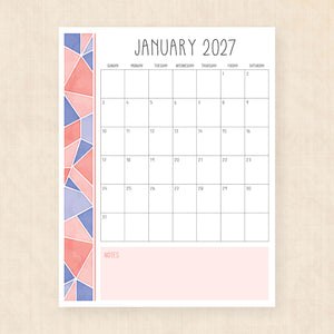 printable 2027 calendar