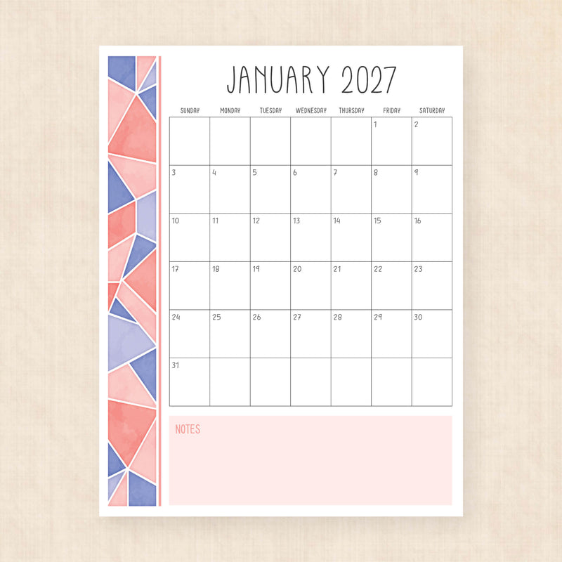 printable 2027 calendar