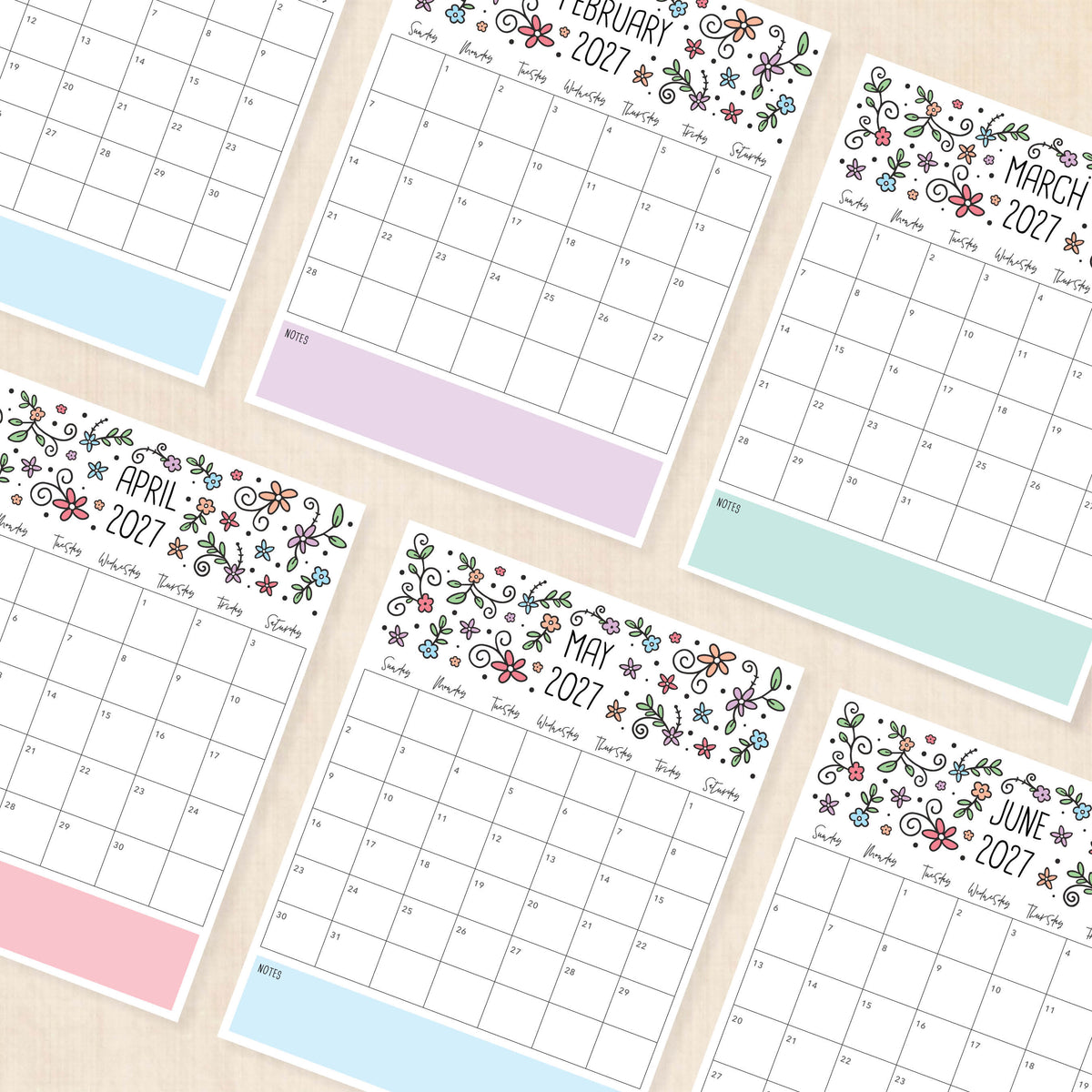 printable 2027 calendar
