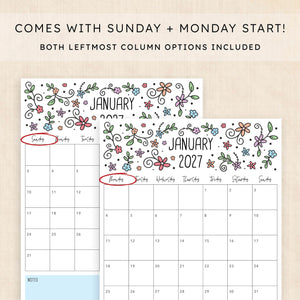 printable 2027 calendar