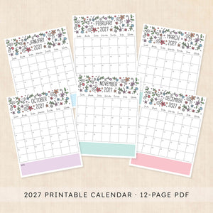 printable 2027 calendar