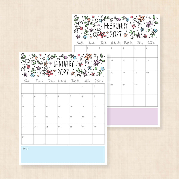 printable 2027 calendar