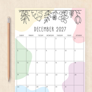 printable 2027 calendar