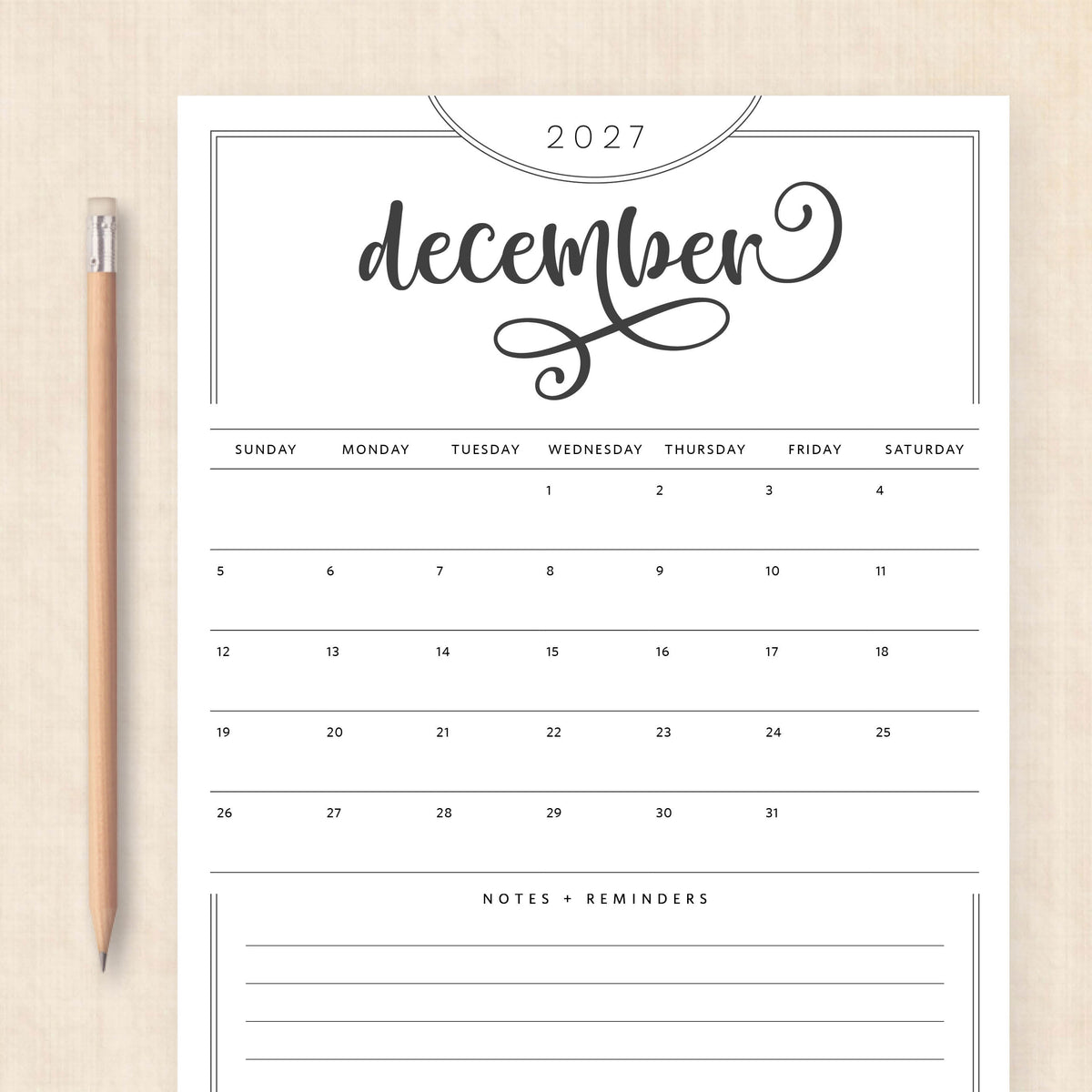 2027 calendar