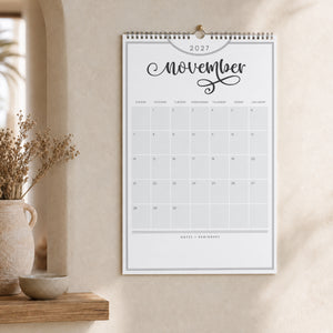 2027 calendar black and white