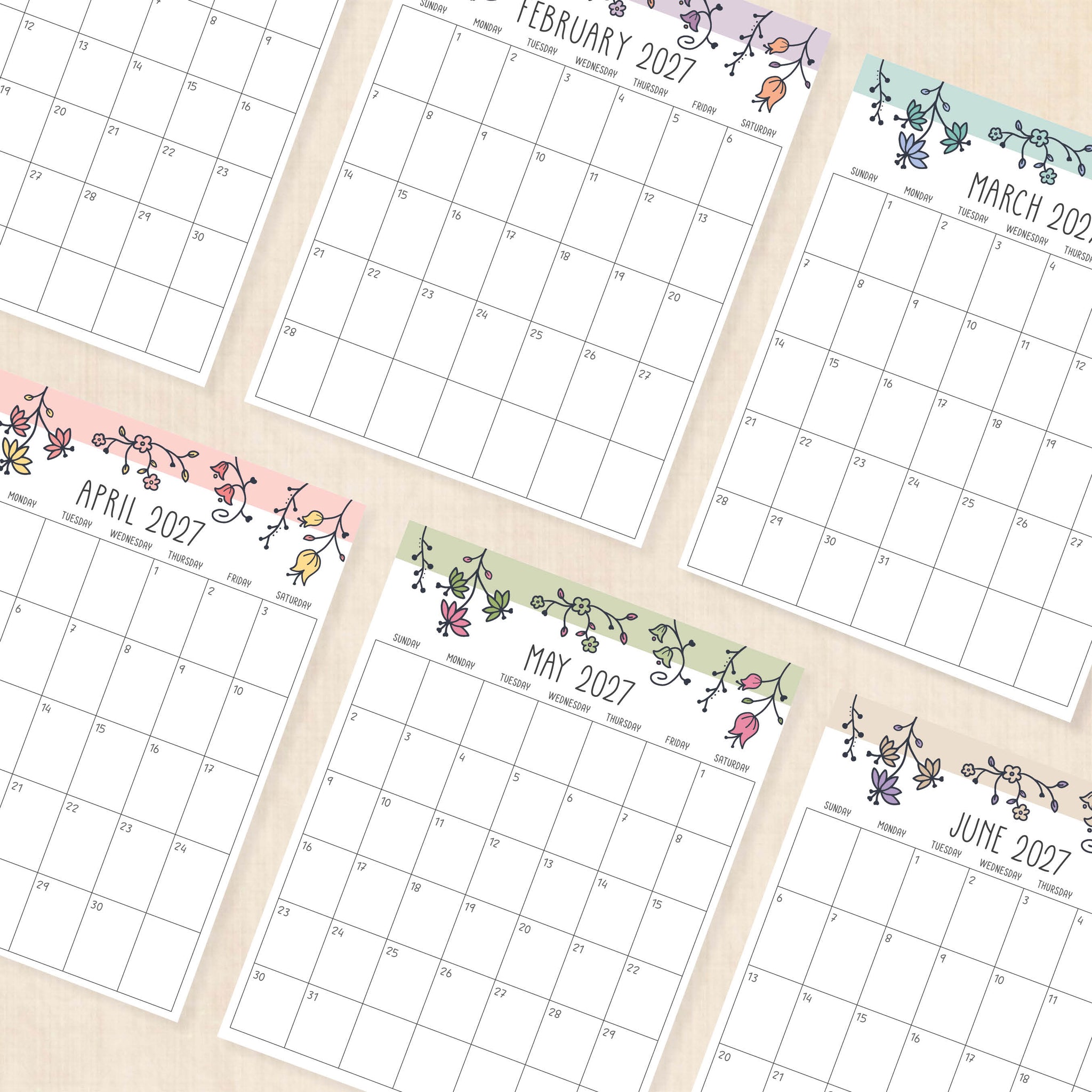 printable 2027 calendar