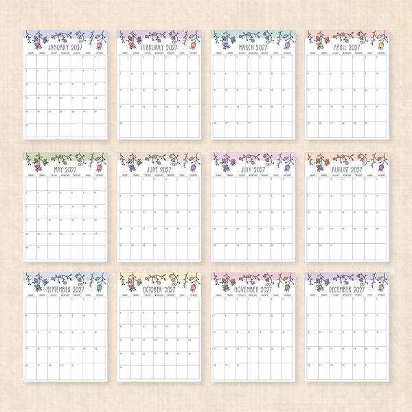 printable 2027 calendar