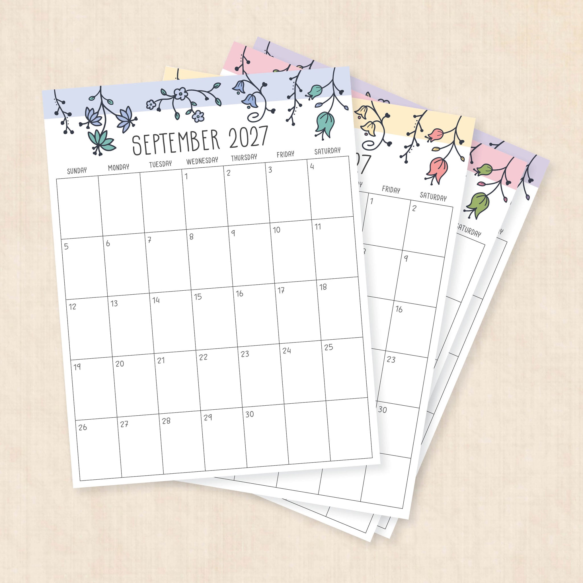 printable 2027 calendar
