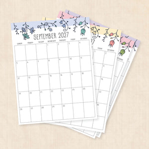 printable 2027 calendar