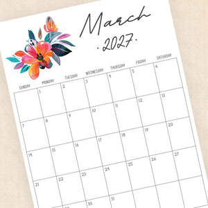 printable 2027 calendar