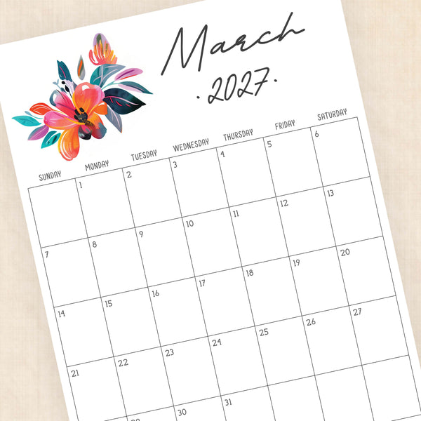 printable 2027 calendar