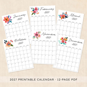 printable 2027 calendar