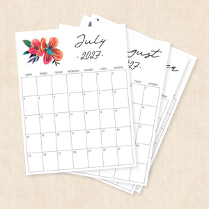 printable 2027 calendar