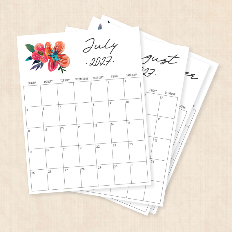 printable 2027 calendar