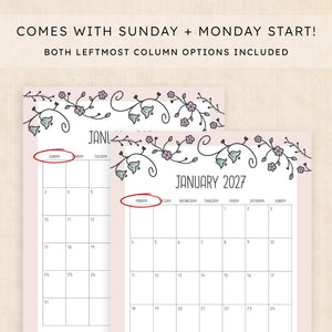printable 2027 calendar