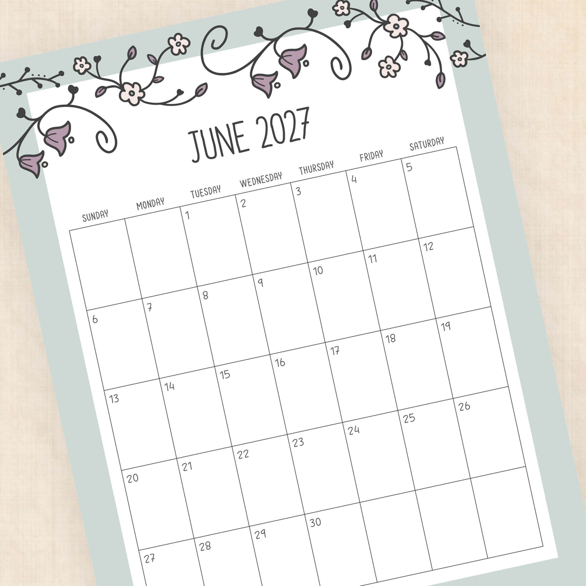 printable 2027 calendar
