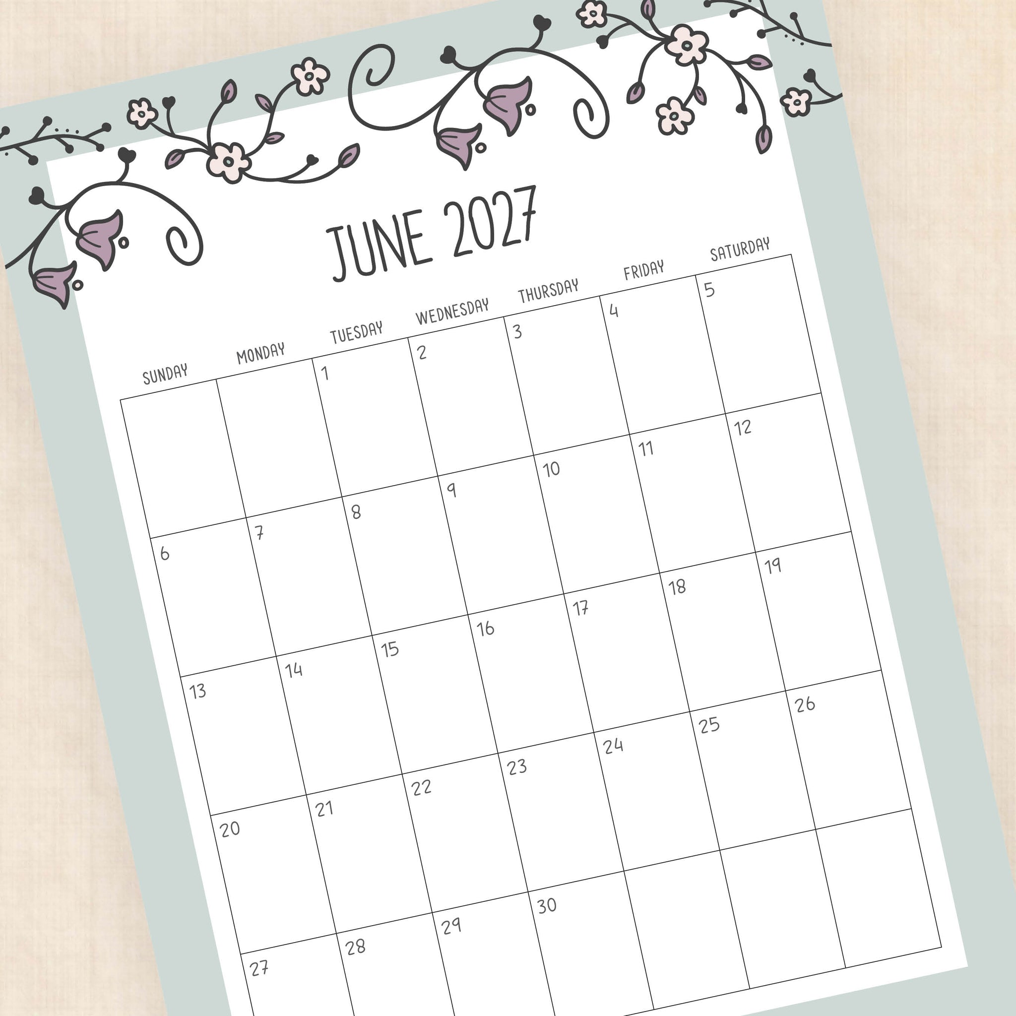 printable 2027 calendar