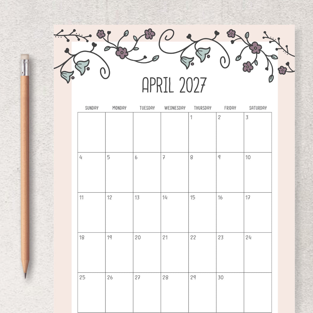 printable 2027 calendar