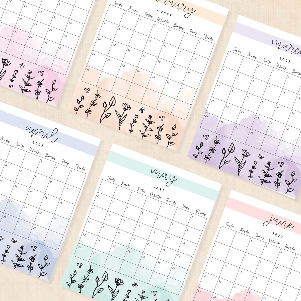 printable 2027 calendar