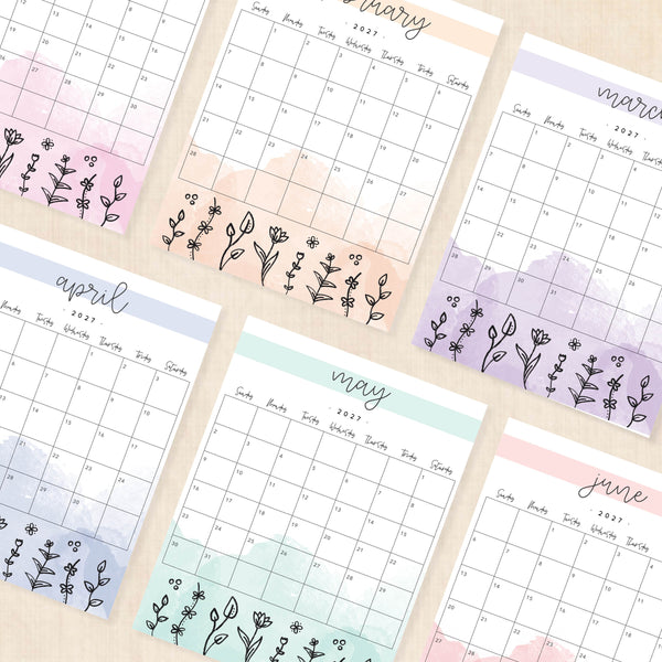 printable 2027 calendar
