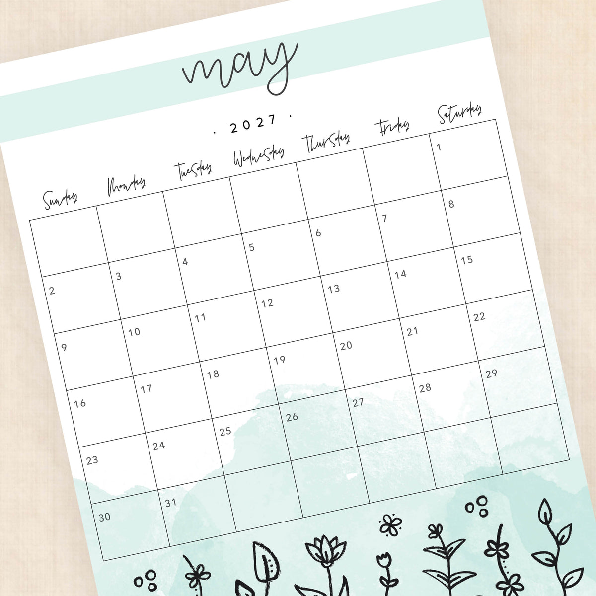 printable 2027 calendar