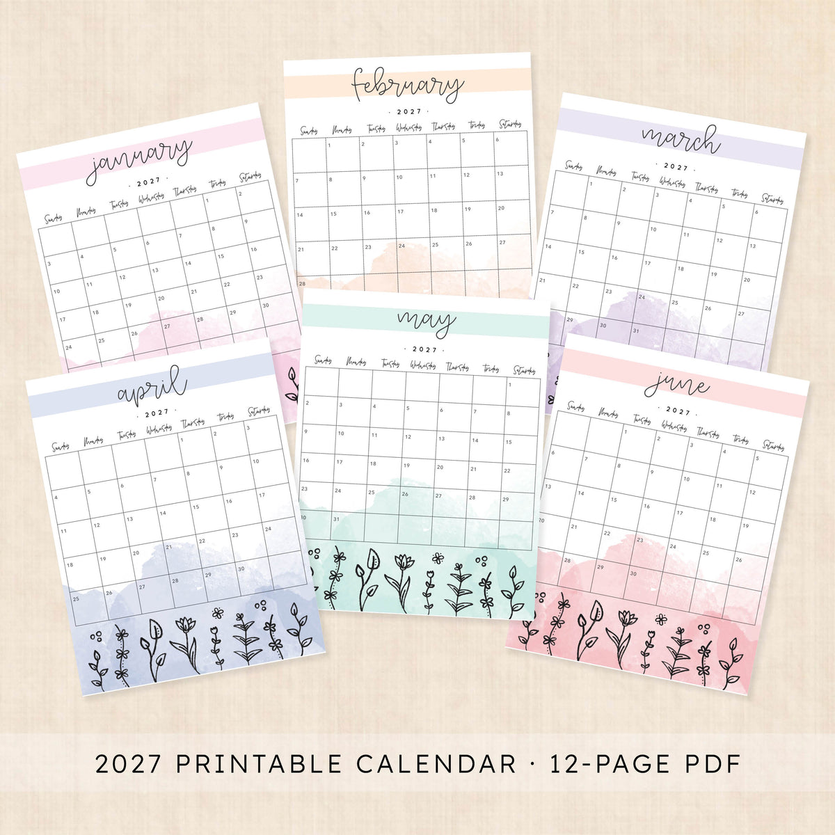 printable 2027 calendar