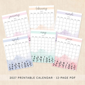printable 2027 calendar