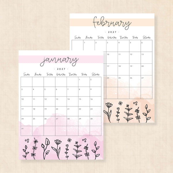 printable 2027 calendar