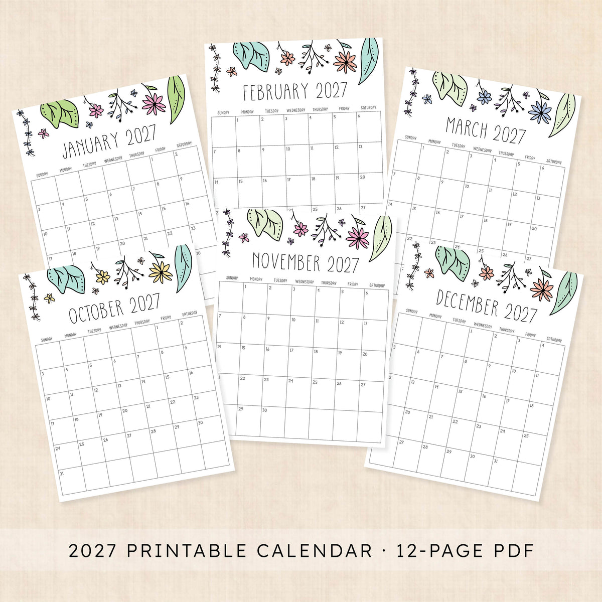 printable 2027 calendar