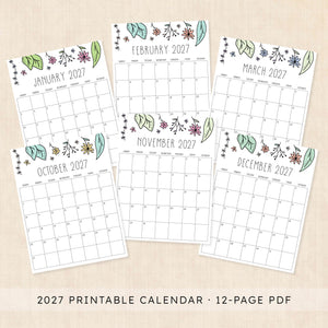 printable 2027 calendar