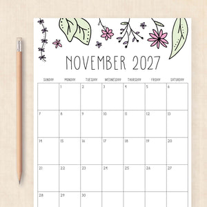 printable 2027 calendar