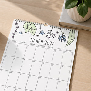 2027 Wall Calendar: Rhododendron Rain