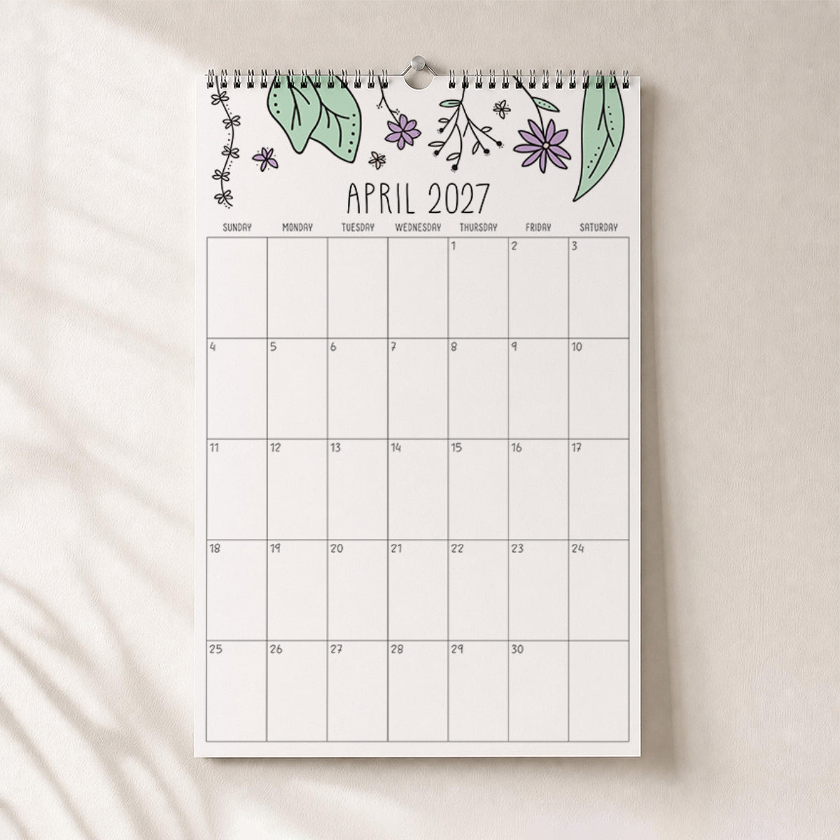 2027 Wall Calendar: Rhododendron Rain
