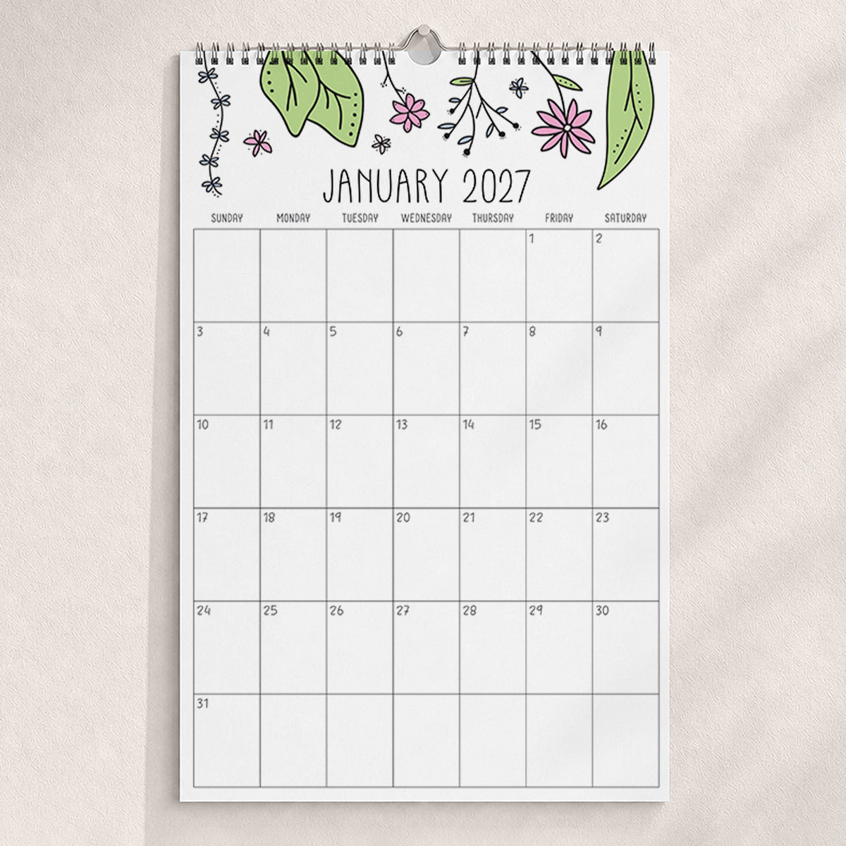 2027 Wall Calendar: Rhododendron Rain
