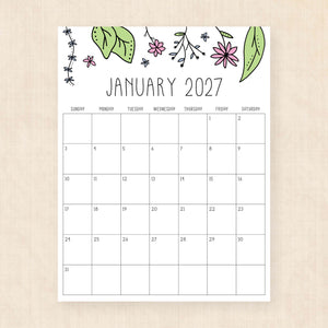 printable 2027 calendar