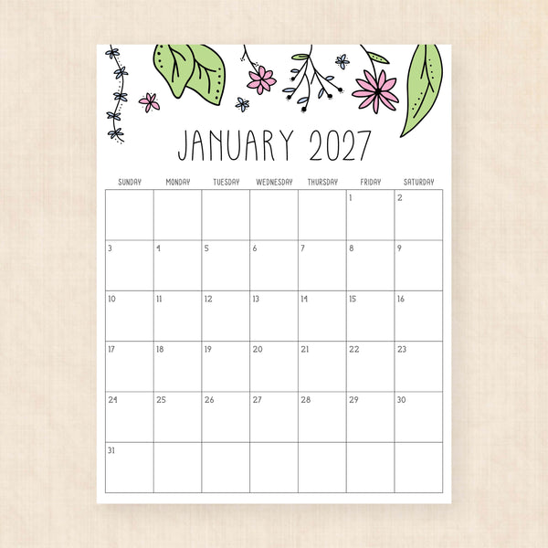 printable 2027 calendar