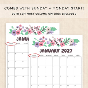 printable 2027 calendar