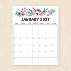 printable 2027 calendar
