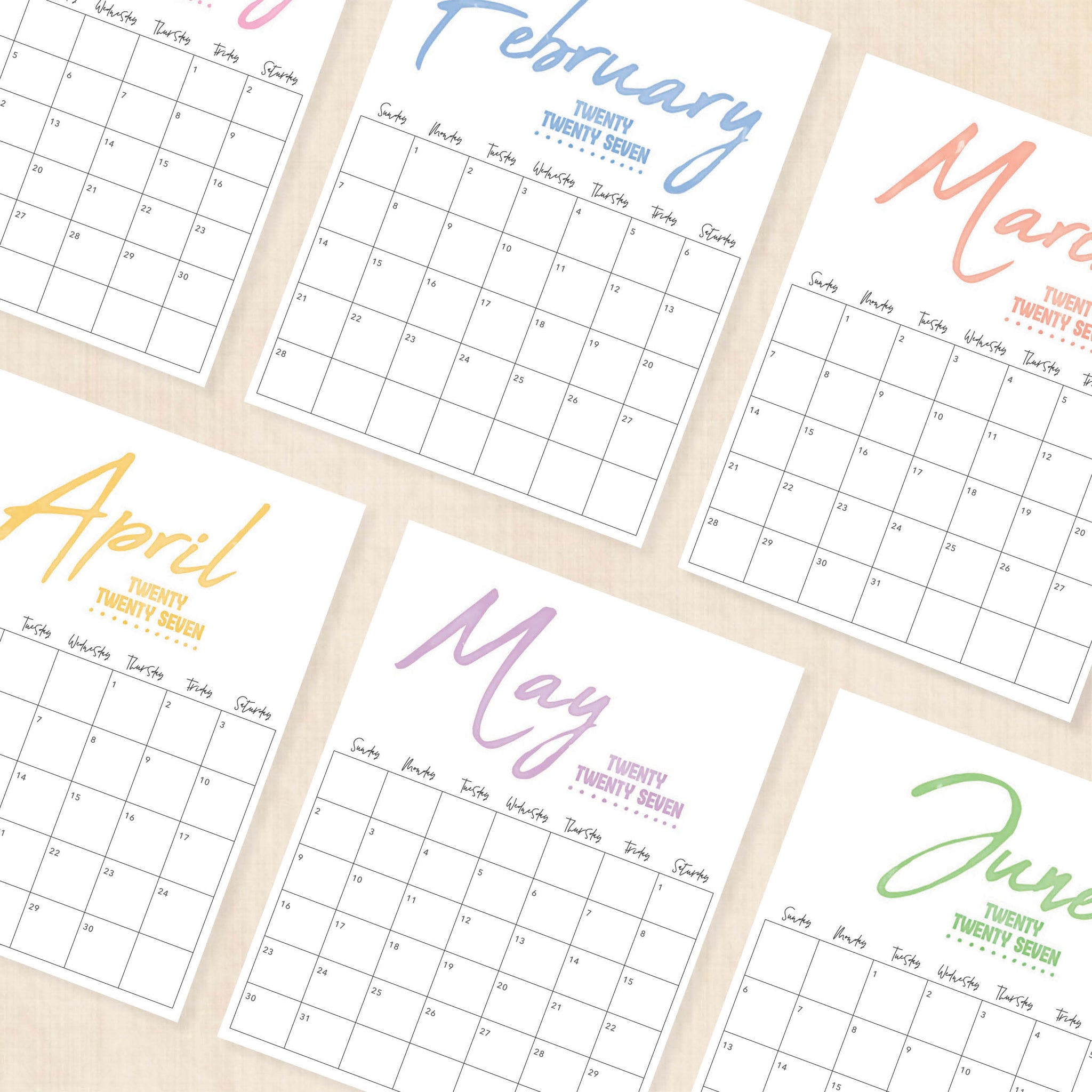 printable 2027 calendar