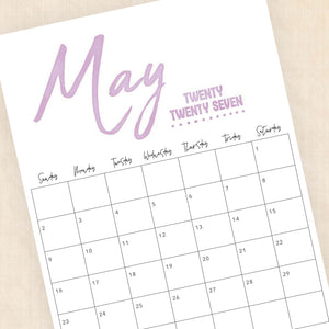 printable 2027 calendar