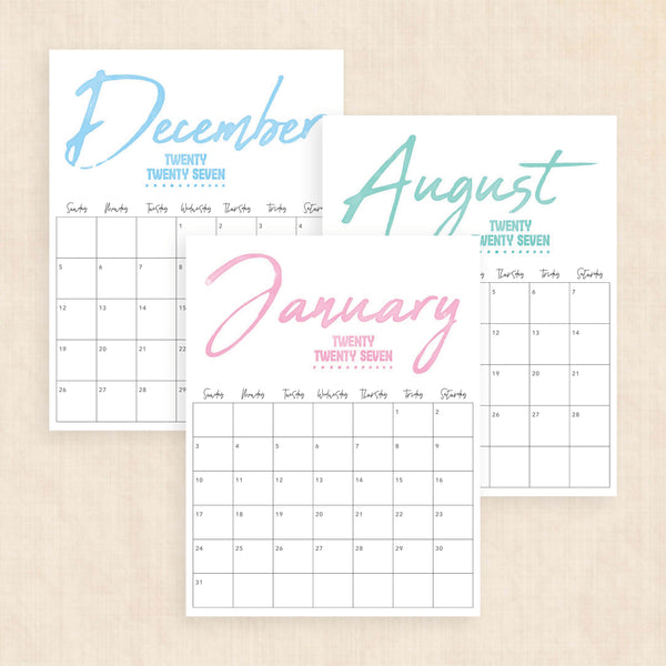 printable 2027 calendar
