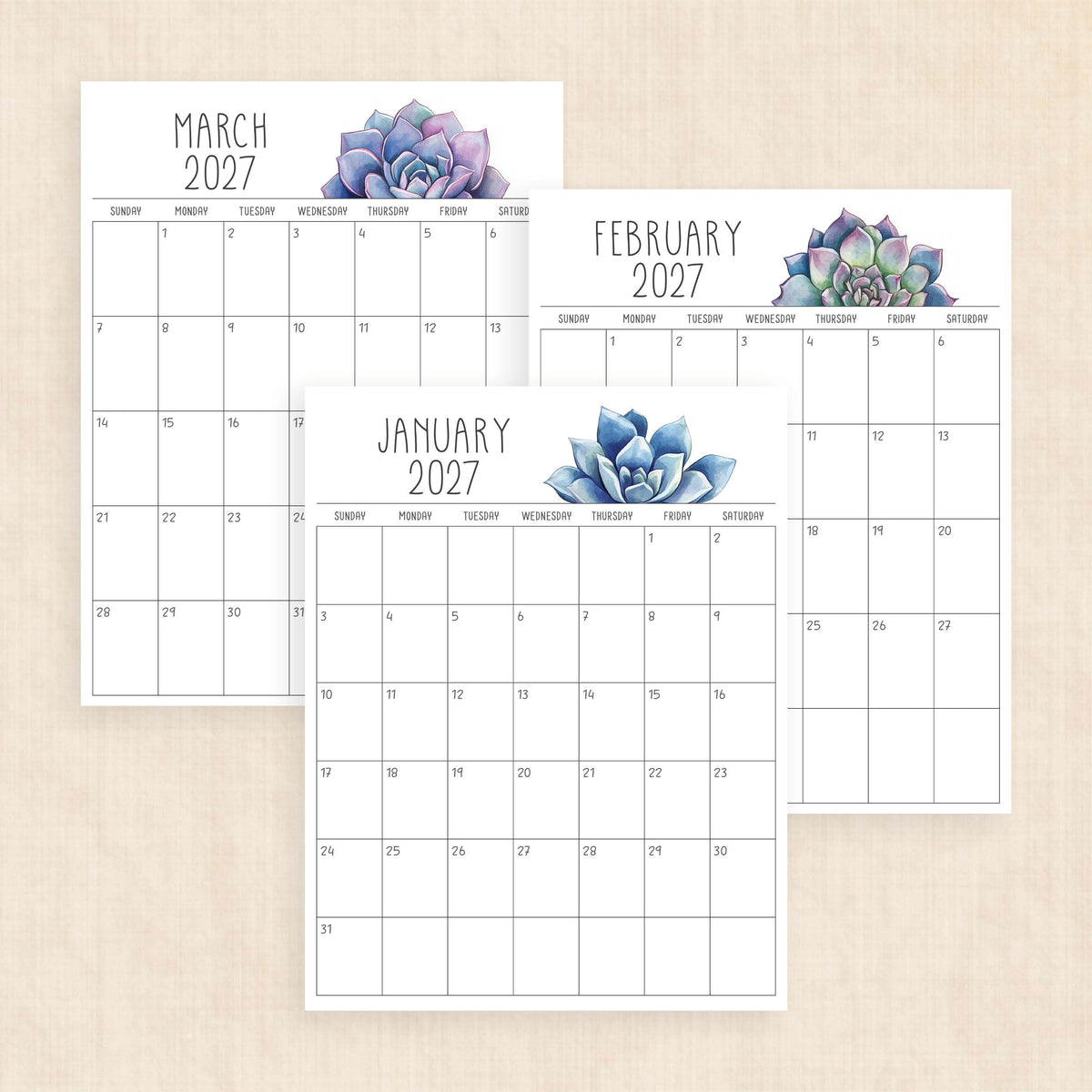 printable 2027 calendar