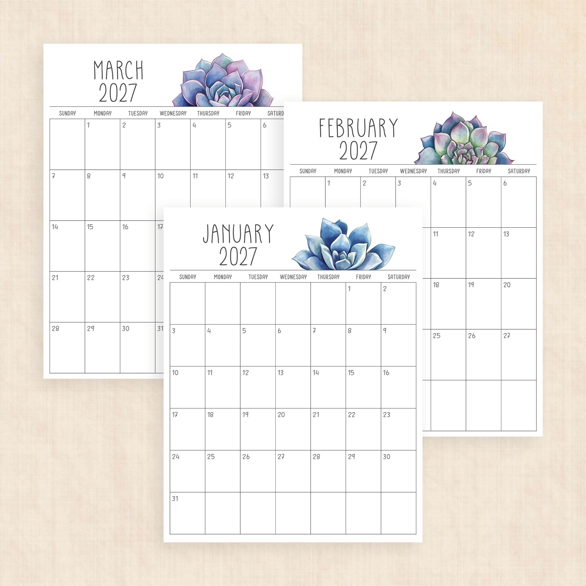 printable 2027 calendar