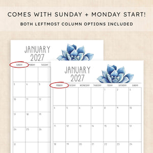 printable 2027 calendar