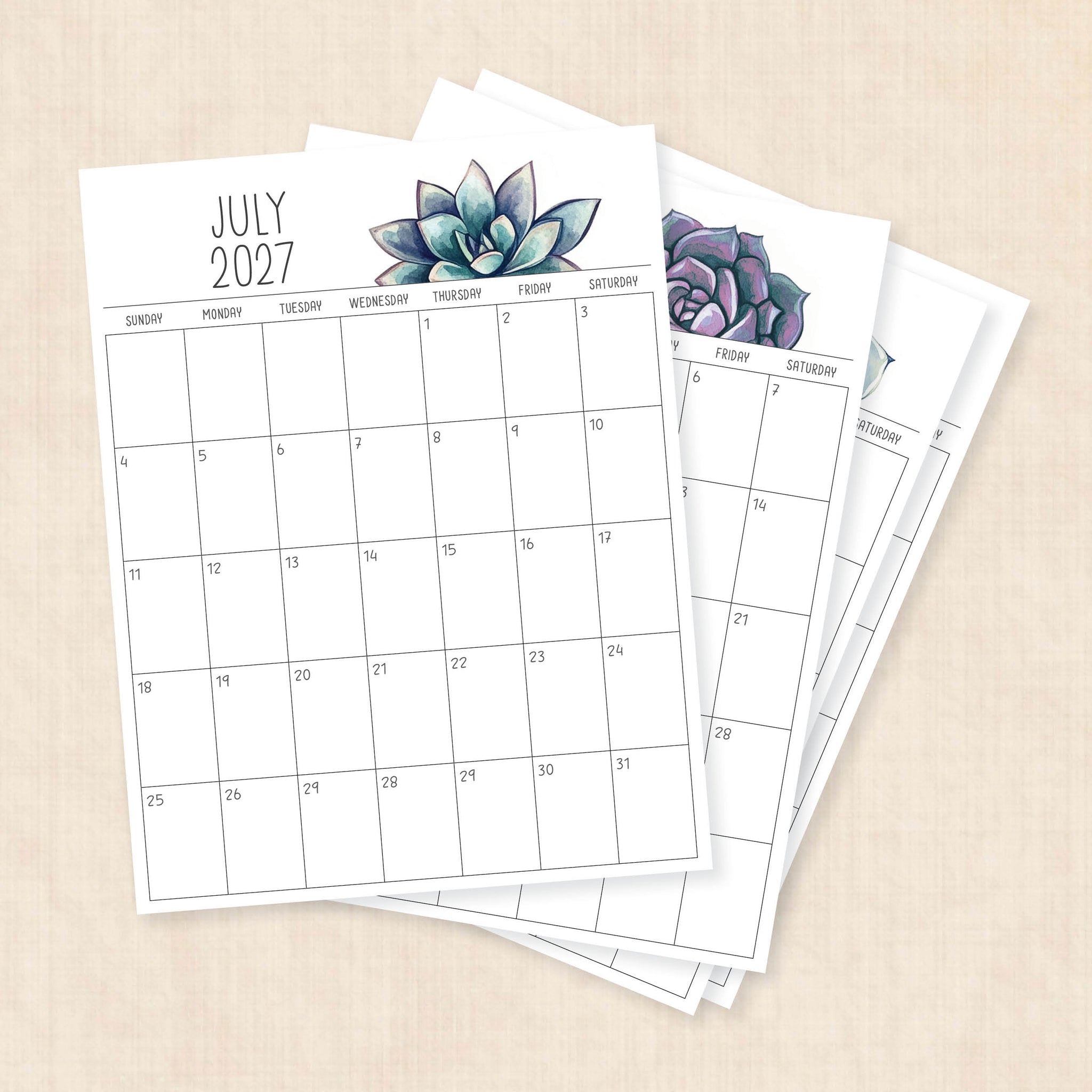 printable 2027 calendar