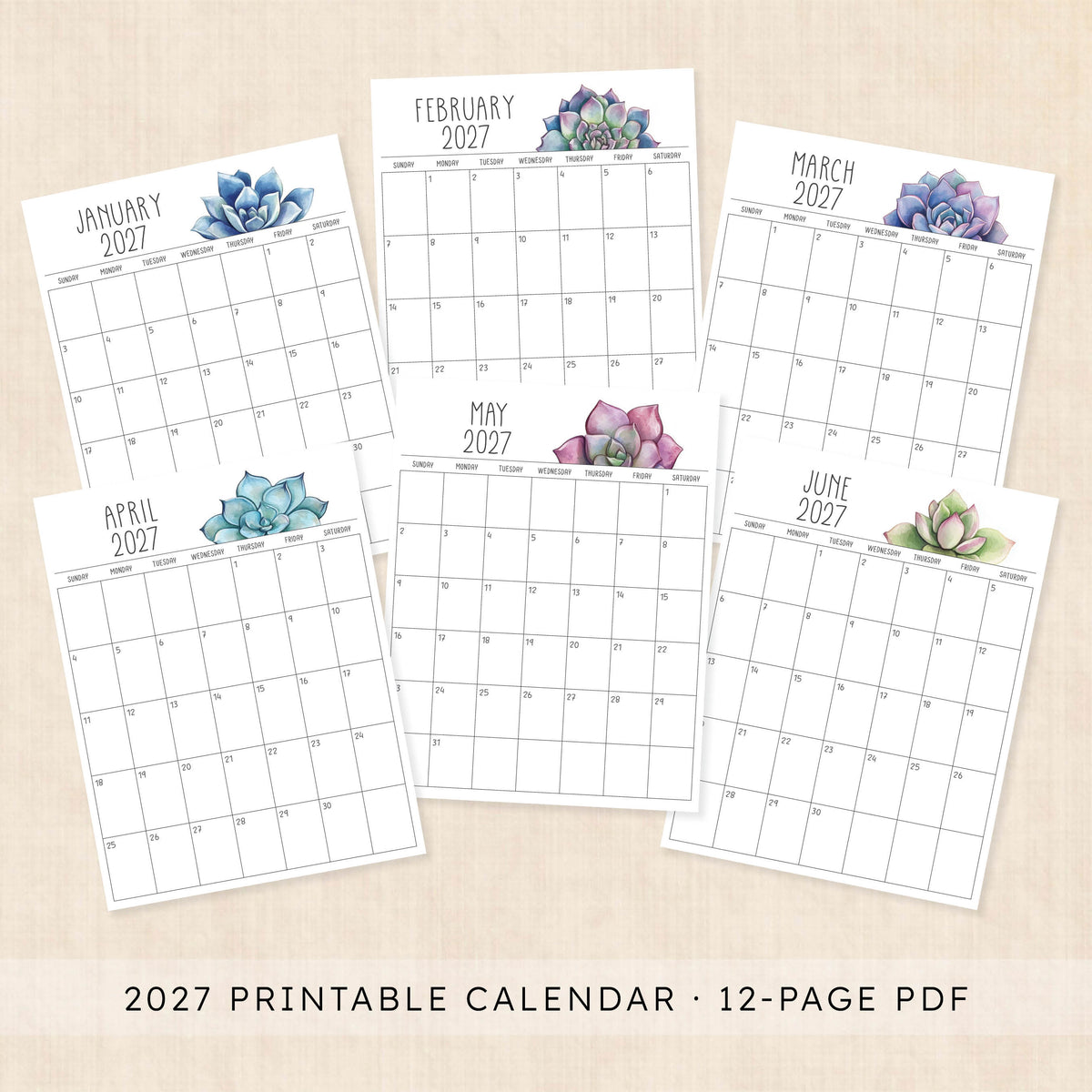 printable 2027 calendar
